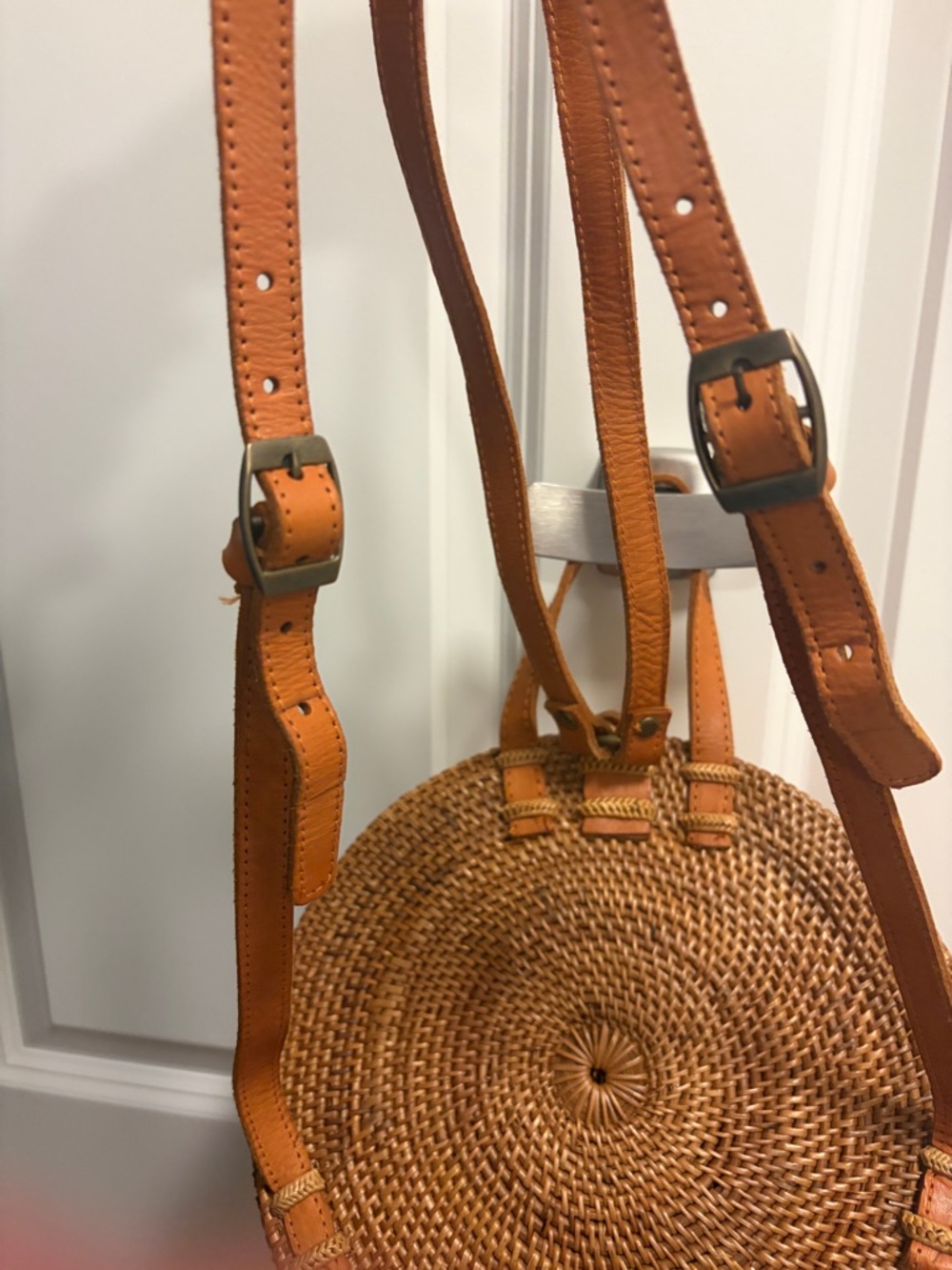 Round Rattan Bali Backpack - Picture 8 of 9